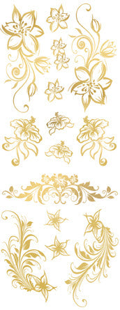 Verzauberten Goldenen Blumen Tattoos