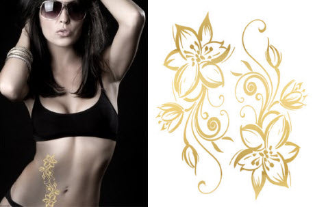 Golden Flowers Tattoos
