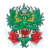 Dragón Chino Verde Tatuaje