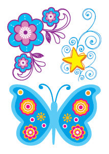 Groovy Blue Butterfly Tattoos