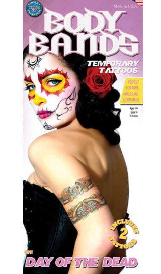 Crânes Gitane - Day Of The Dead Body Bands (2 Tattoos)