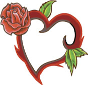 Tatuaje De Corazón y Rosa