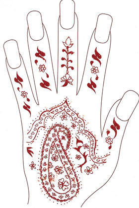 Diwali Mano Izquierda Henna Tatuaje
