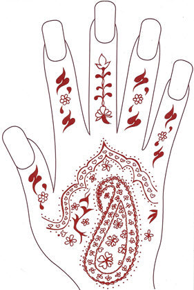 Diwali Mano Derecha Henna Tatuaje