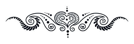 Henna Style - Heart at the Center Tattoo