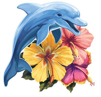 Hibiscus Dolphin Tattoo