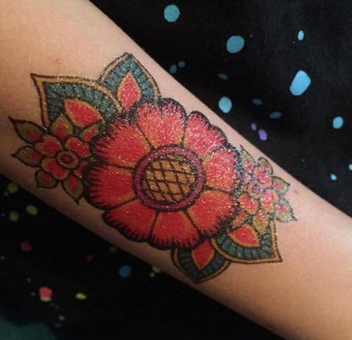 Hippie Flowers Tattoo