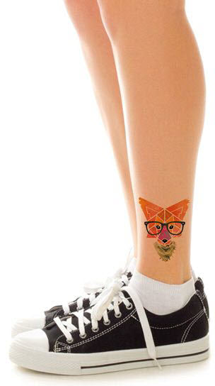 Hipster Geometric Fox Tattoo