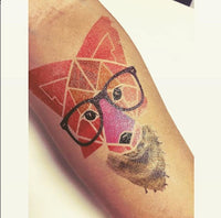 Hipster Geometric Fox Tattoo