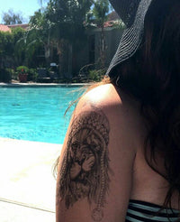 Hipster Black Lion Tattoo