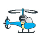 Hélicoptère Bleu Tattoo