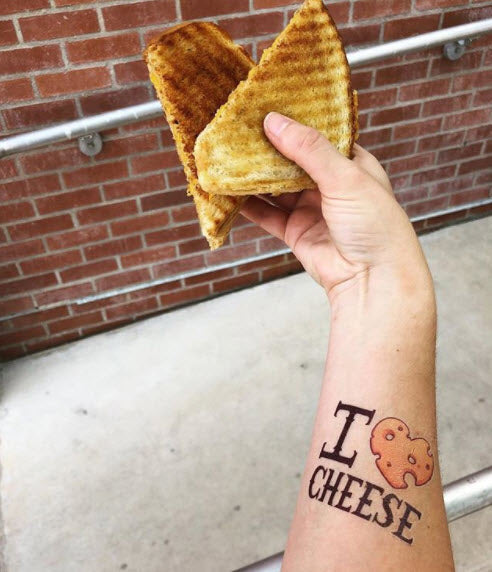 I Heart Cheese Tattoo