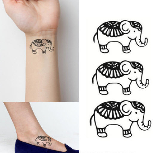 Tatuaggi Elefanti Indiani (3 Tatuaggi)