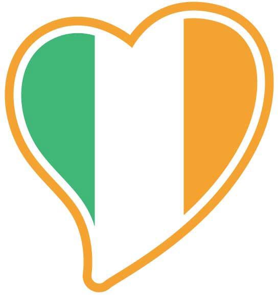 Drapeau Irlandais Coeur Tatouage