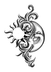 Soleil Lune Fer Tribal Tattoo
