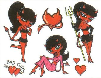 Japanimation Glitzer Teufel Tattoos