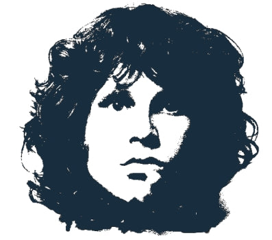Dotwork style Jim Morrison portrait tattoo on the left