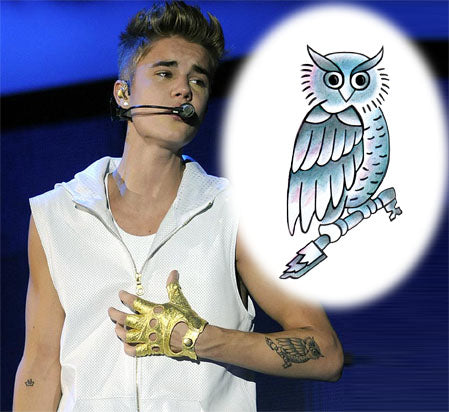 Justin Bieber - Tatuaggio Gufo