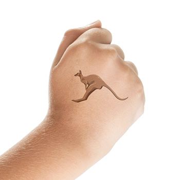 Kangaroo double exposure tattoo