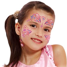 Kinder Prinzessin Schmetterling Gesicht Tattoo