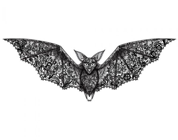 Lace Bat Tattoo