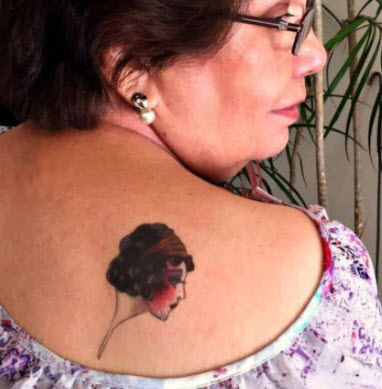 Lady With Headband Tattoo