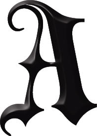 Gothic Letter 'A' Tattoo