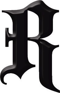 Gotische Letter 'R' Tattoo