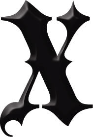 Gothic Letter 'X' Tattoo
