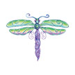 Blue Green Dragonfly Tattoo