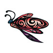Tribal Dragonfly Red Tattoo