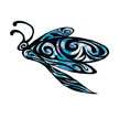 Blue & Black Dragonfly Tattoo