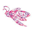 Tribal Dragonfly Pink Tattoo
