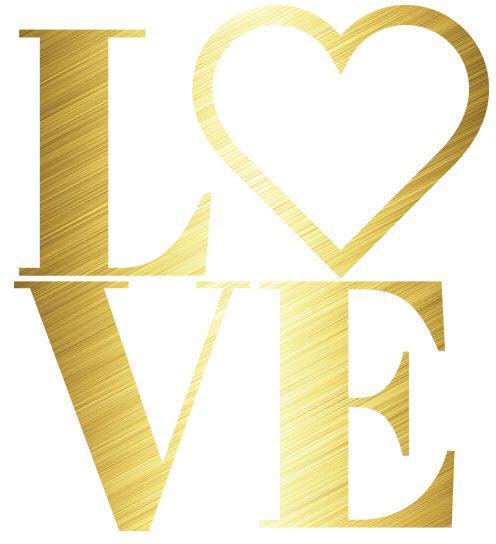 Gold Love Heart PrismFoil Tattoo
