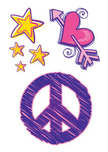 Heart Peace Stars Tattoos