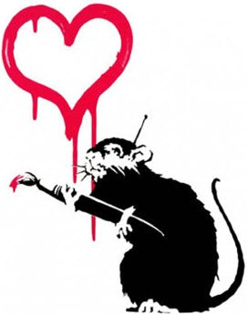 Rato do Amor - Tatuagem Bansky