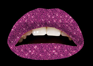 Magenta Glitteratti Violent Lips (3 Lippen Tattoo Sätze)