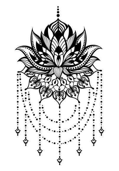 Tatouage Lotus Mandala Lustre