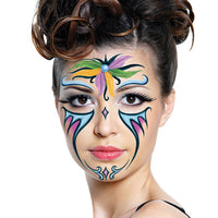 Mardi Gras Feathers Glitter Face Tattoo