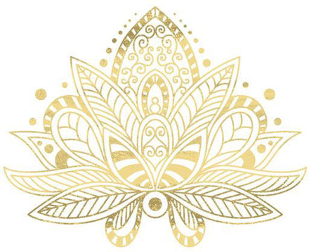 Tatuaje Oro Metálico Lotus