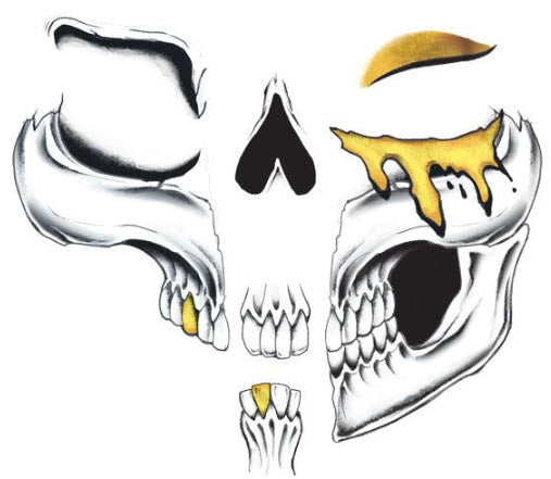 Metallic Gold Skull Costume Tattoo