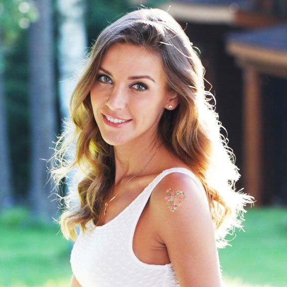 Hart Bloemen Boeket Prismfoil Tattoo