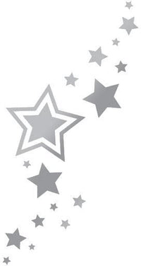 Metallic Silver Stars Tattoo