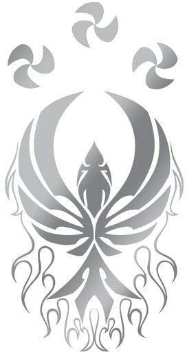Metallic Silver Tribal Phoenix Tattoo