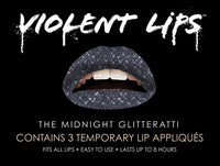 Midnight Glitteratti Violent Lips (3 Conjuntos Del Tatuaje Del L