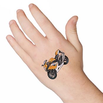 Orange Motorbike Tattoo – Tattoo for a week - Main Image