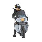Small Motorcycle Cop Tattoo