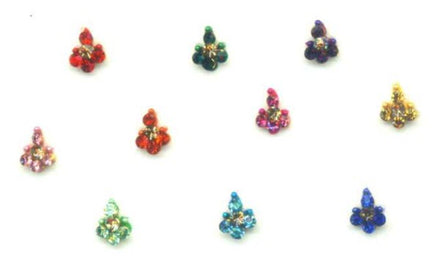 Multi Colored Crystal Bindis (10 Bindis)