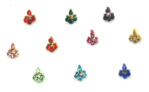 Multicolore Cristal Bindis (10 Bindis)