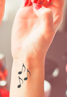 Kleine Muzieknoot Tattoo